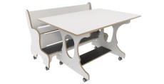 Hoogzit tafel L120 x B80 cm Wit met tafel Tangara Groothandel voor de Kinderopvang Kinderdagverblijfinrichting